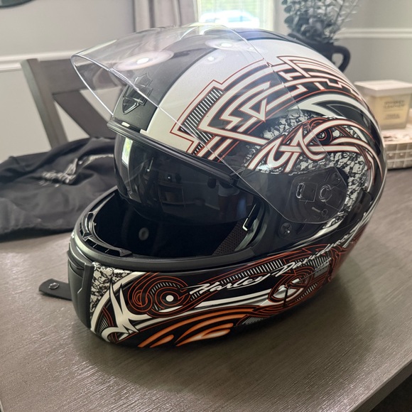 Harley-Davidson Black and Orange Women's Helmet